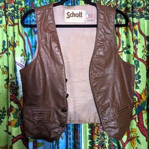 Size 36 Menswear Brown Leather Vest